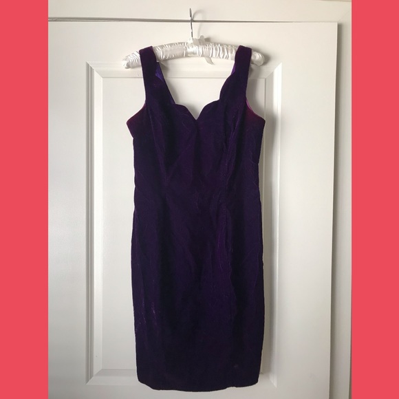 Purple, crushed velvet vintage dress ! - Picture 1 of 5